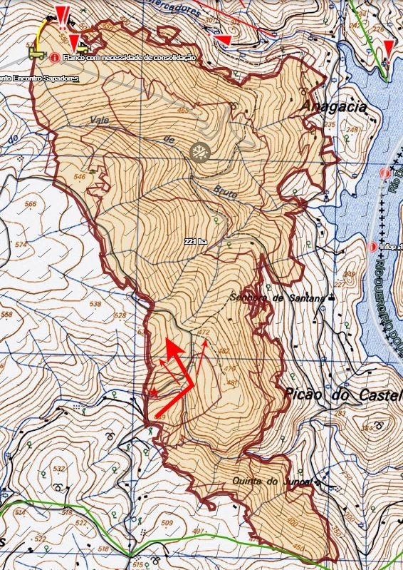 The Freixo de Espada à Cinta fire, with partial burned areas during its progression.