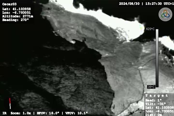 Infrared image of the fire. Courtesy of ANEPC.