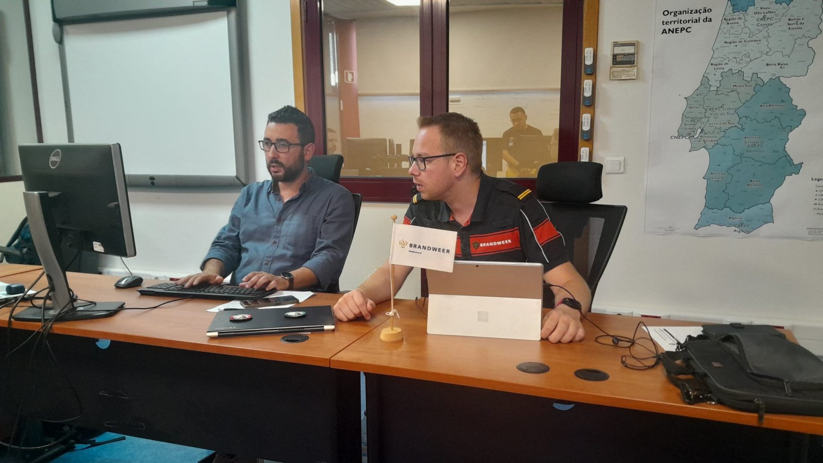 At Portugal's National Wildfire Decision Support Cell (NAD-AIR).